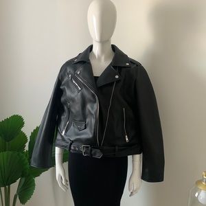 Zara XXL Faux Leather Biker Jacket